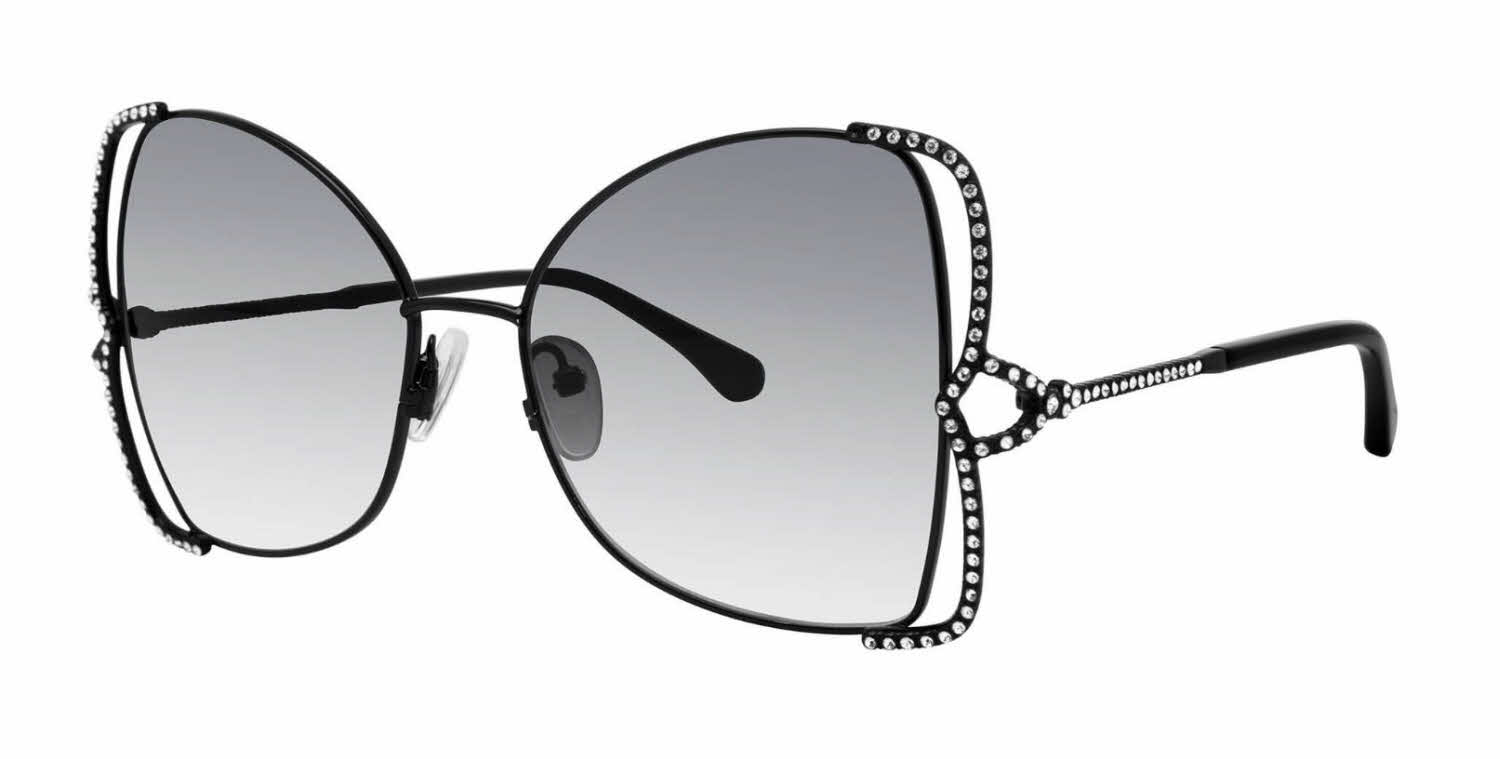  black/black w clear crystals w grey lens