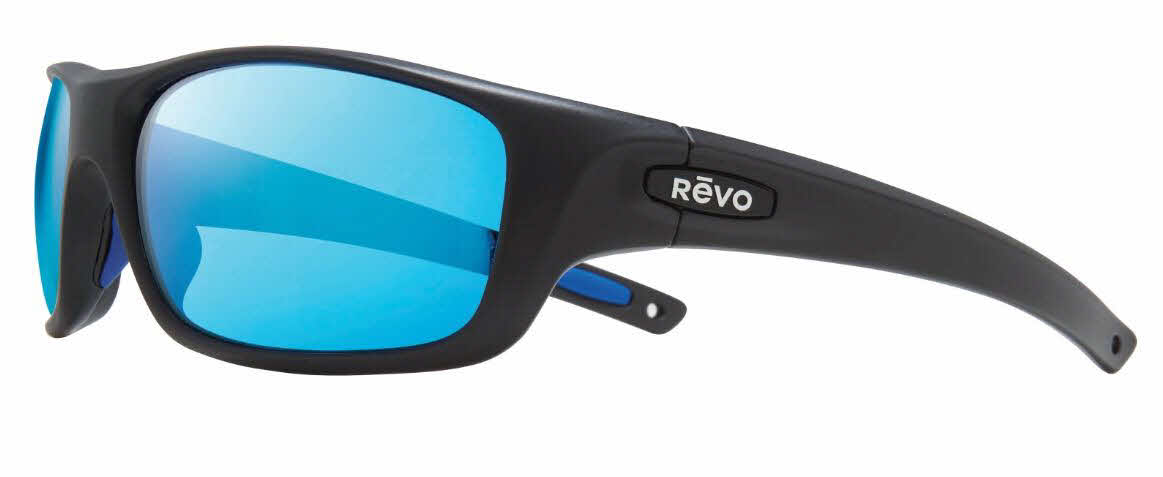  matte/matte black frame with revo blue lens