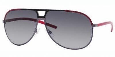  shiny black /red/gray gradient lens