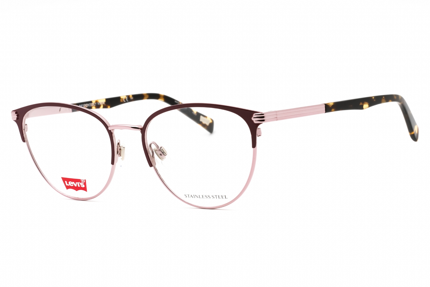  clear demo lens/burgundy pink