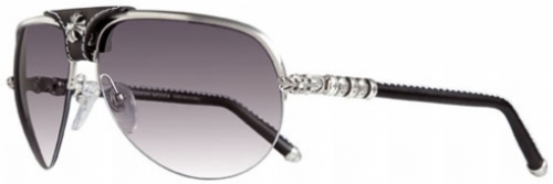  brushed silver/black leather
