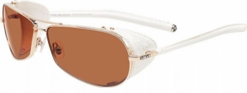  gold/white leather