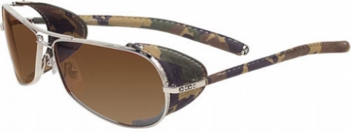  shiny silver/ camouflage leather