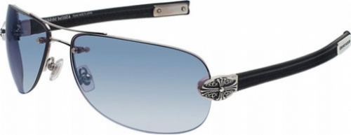  shiny silver/ black leather