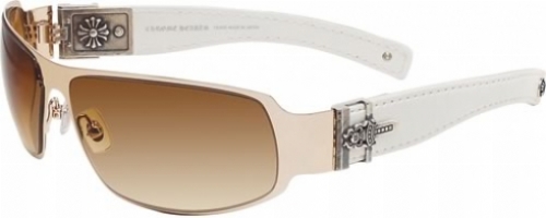  gold/white leather