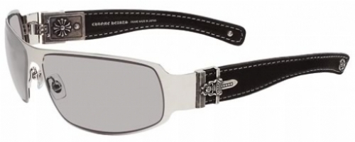  shiny silver/ black leather