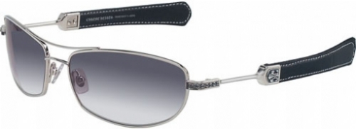 gray gradient/shiny silver black leather