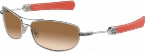  brown gradient/shiny silver orange leather