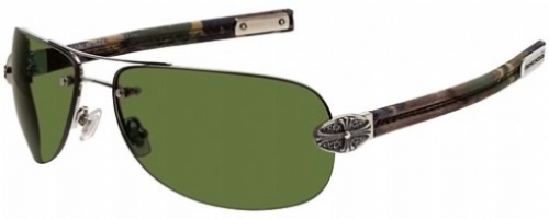  shiny silver/camo leather