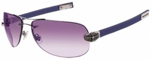  shiny silver/iris leather