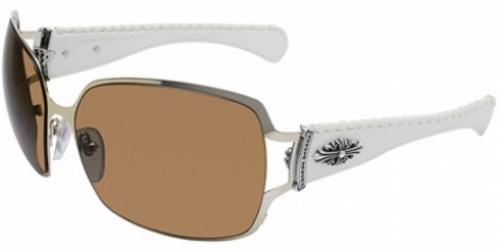  gold/white leather