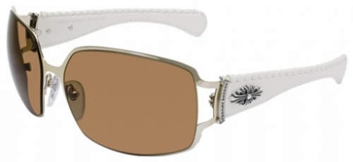  gold/white leather