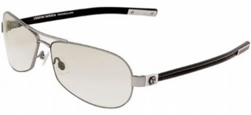  antique silver/ black leather