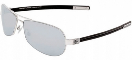  shiny silver/ black leather