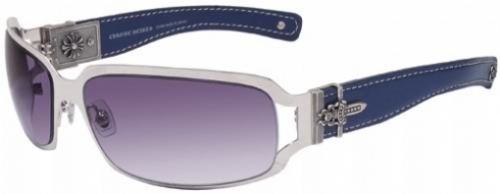  shiny silver/iris leather
