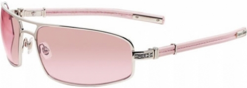 shiny silver/ pink leather