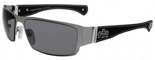  antique silver/black leather