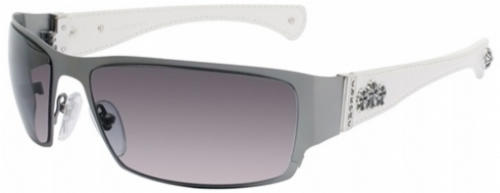  matte silver/ white leather