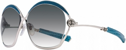  shiny silver blue/ tegu leather
