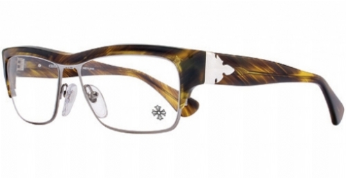  olive tortoise/brushed silver