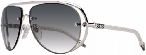  shiny silver/white leather